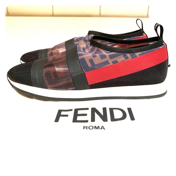 fendi runway mesh ff trainer sneakers